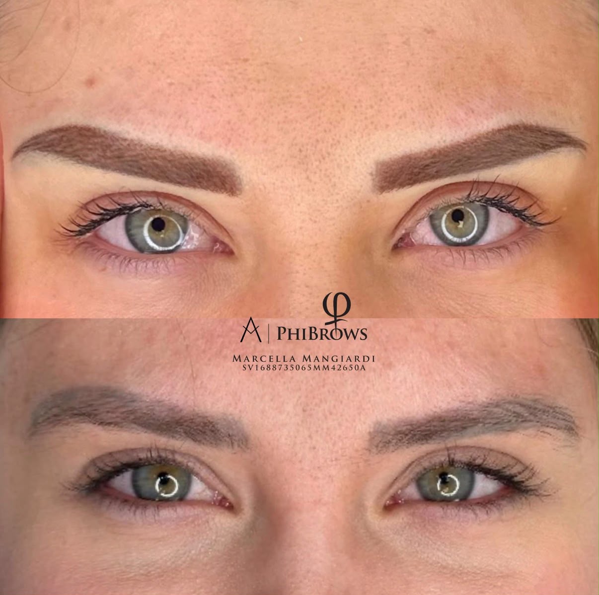 Microblading sopracciglia — lavoro di Marcella